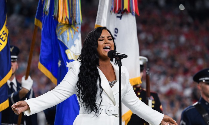 Demi Lovato at the Super Bowl LIV in 2020 / Photo Credit: Anthony Behar/SIPA USA/PA Images